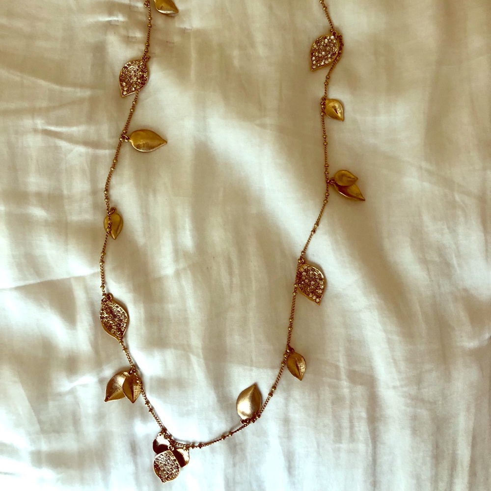 Long Layering Leaf Necklace